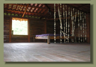 the second floor bedroom of this house in a forest land close to Puerto Jimenez, south Costa Rica